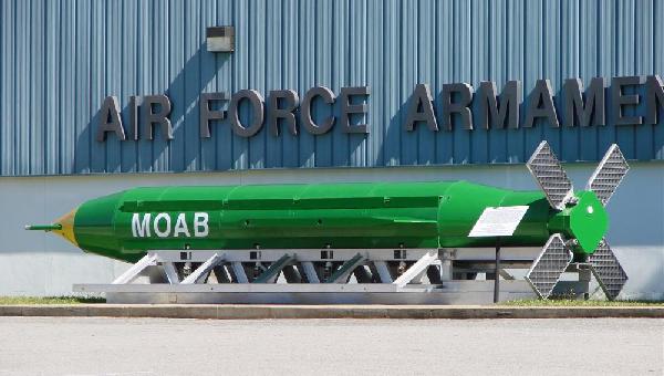 GBU-43/B Massive Ordnance Air Blast (MOAB) bomb on display at the Air Force Armament Museum in Valparaiso, Florida